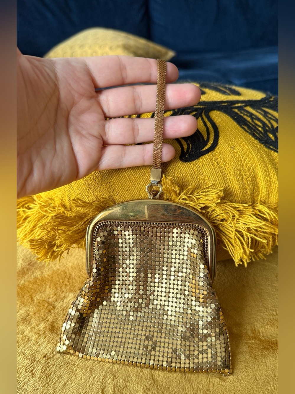 Whiting & Davis Vintage 1930s 40s Art Deco Gold Mesh Coin Purse